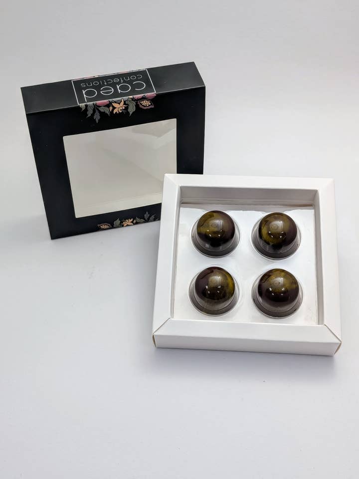 Passion Fruit Caramel Bonbons (Vegan) for wholesale by Caed Confections