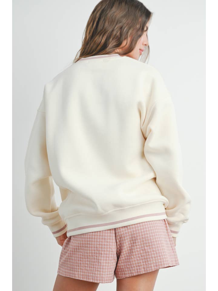 BUTTERMELON - Wholesale Graphic sweatshirt – Women’s - Tennis Club Multicolored Sweatshirt - BMT746915