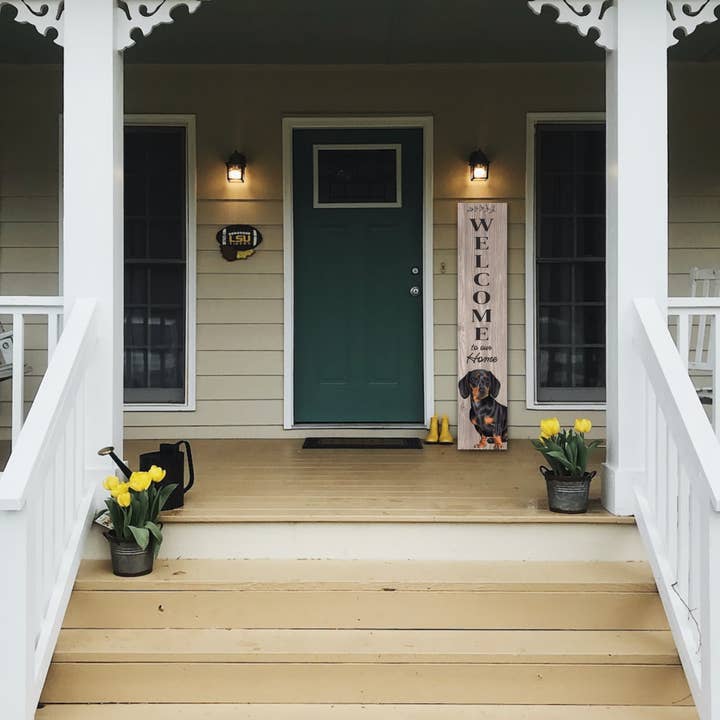 E&S Pets - Wholesale Outdoor Sign - Dachshund, black Welcome sign3