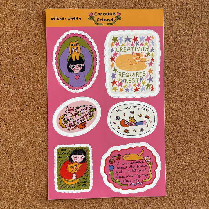 Caroline Friend Art - Wholesale Sticker - Cute Sticker Sheet2