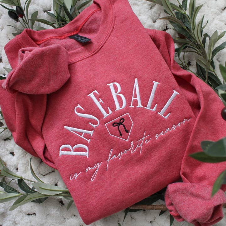 The Southern Post - Wholesale Sweatshirt - Women's - Baseball is My Favorite Season Sweatshirt -- Embroidered2
