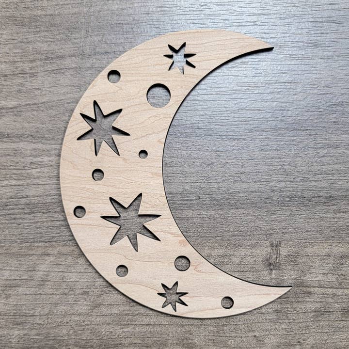 Moon Wood Cutout Shape for Boho Home Decor for wholesale by KobasicCreations