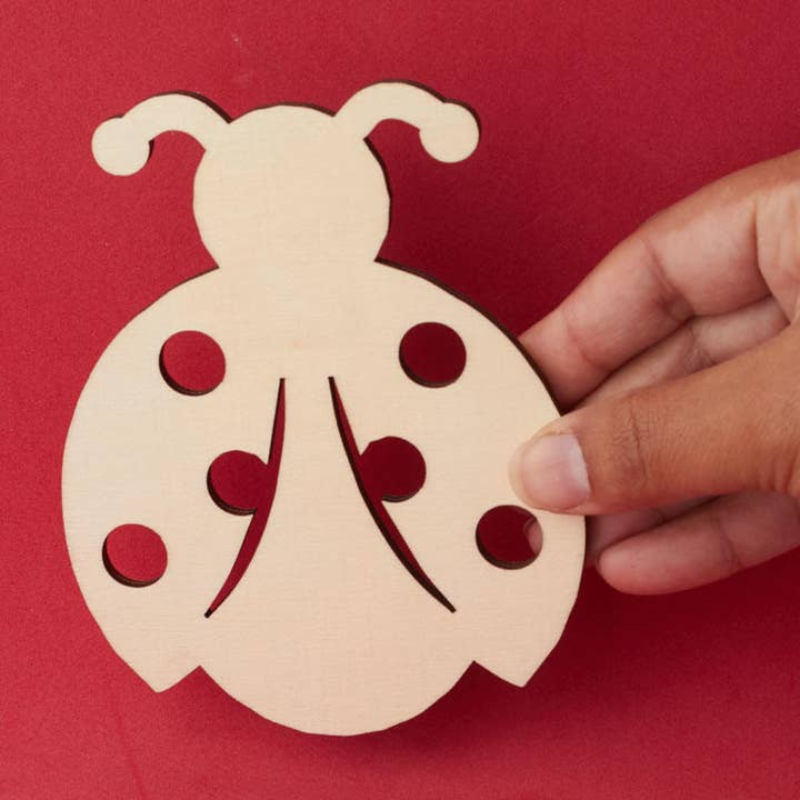 Factory Direct Craft – wholesale Cutouts – 5" x 4" " Unfinished Wood Ladybug Cutout