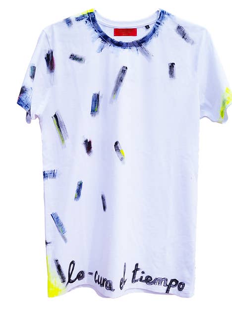 T-SHIRT hand painted organic time madness for wholesale by Vanguerati