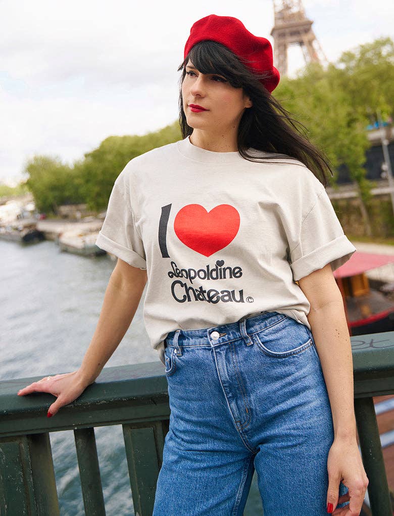 Léopoldine Chateau - Wholesale Screen Printed T-Shirt - Women's - Tee-shirt EDDY "I Love LC"