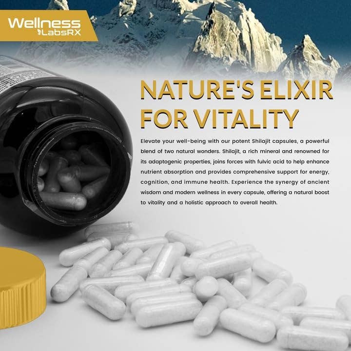 Health & Wellness Associates Inc. - Wholesale Oral Supplement/Vitamin - Liposomal Shilajit + Fulvic Acid 15,000mg Ultra Strength – 120 Capsules6