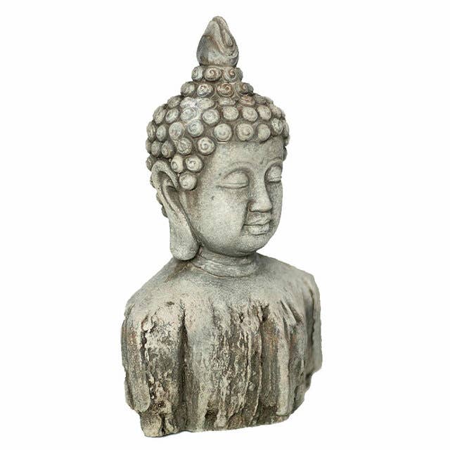 Vagabond Vintage – Estatueta decorativa por atacado – Busto de Buda em Cimento2