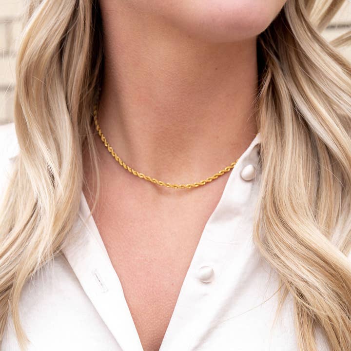 Spiffy & Splendid - Venta al por mayor Collares de cadenas y eslabones - Cadena tipo cuerda dorada de lujo, 18 pulgadas17