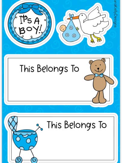 Folha de Autocolantes - Menino Bebé por atacado de Laura Kelly Stickers