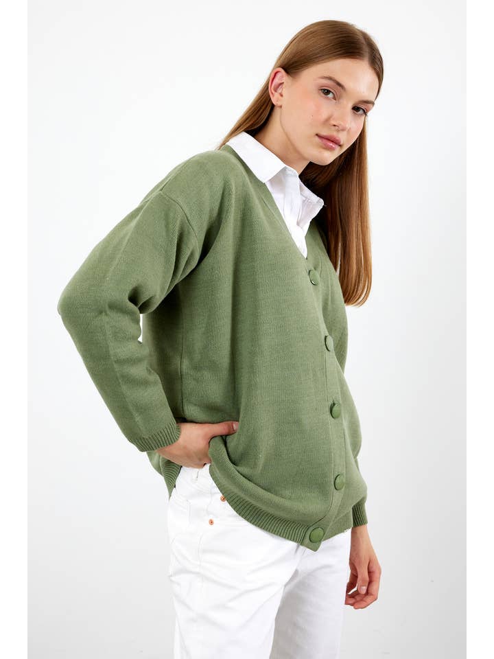 VAV NEW YORK – wholesale Cardigan – Women’s – Women's Solid Color Mid-Length Knit Cardigan Oversized Solid15