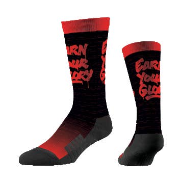 Earn Your Glory Graffiti Crew Socks - Adult for wholesale by Hoop 'Til It Hurts!