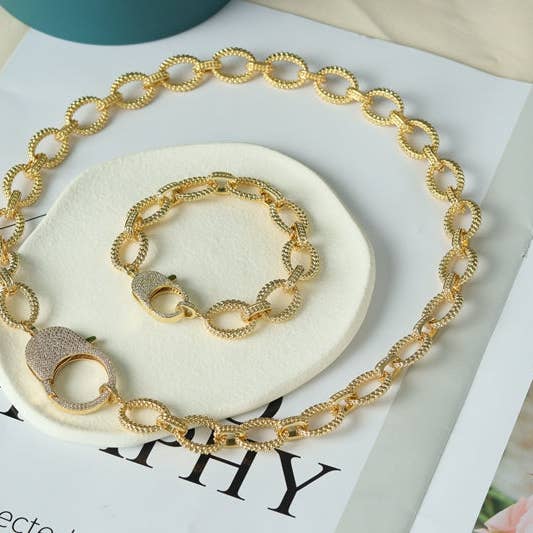 BestBeads&Beyond - Wholesale Link & Chain Necklace - Chunky Oval Link Chain Necklace Bracelet, Sku#CL022