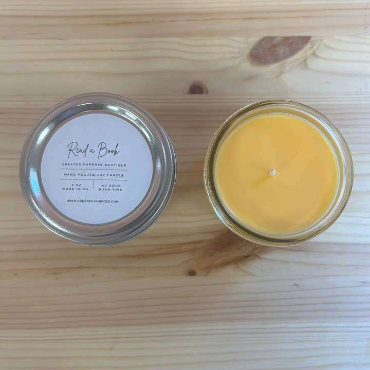 Read a Book - Soy Wax Candle - Mason Jar for wholesale by Created Purpose Boutique