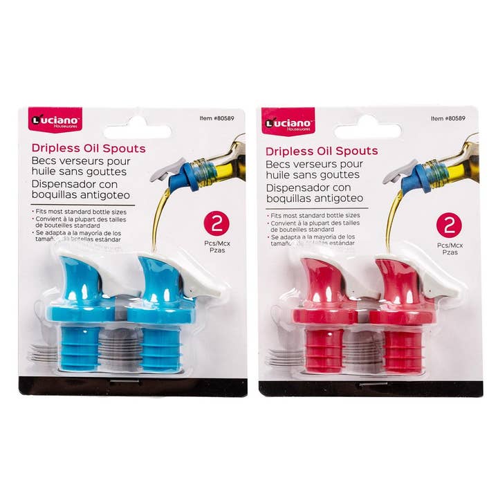 Luciano 2-pc Dripless Oil Spouts Set for wholesale by Luciano Gourmet