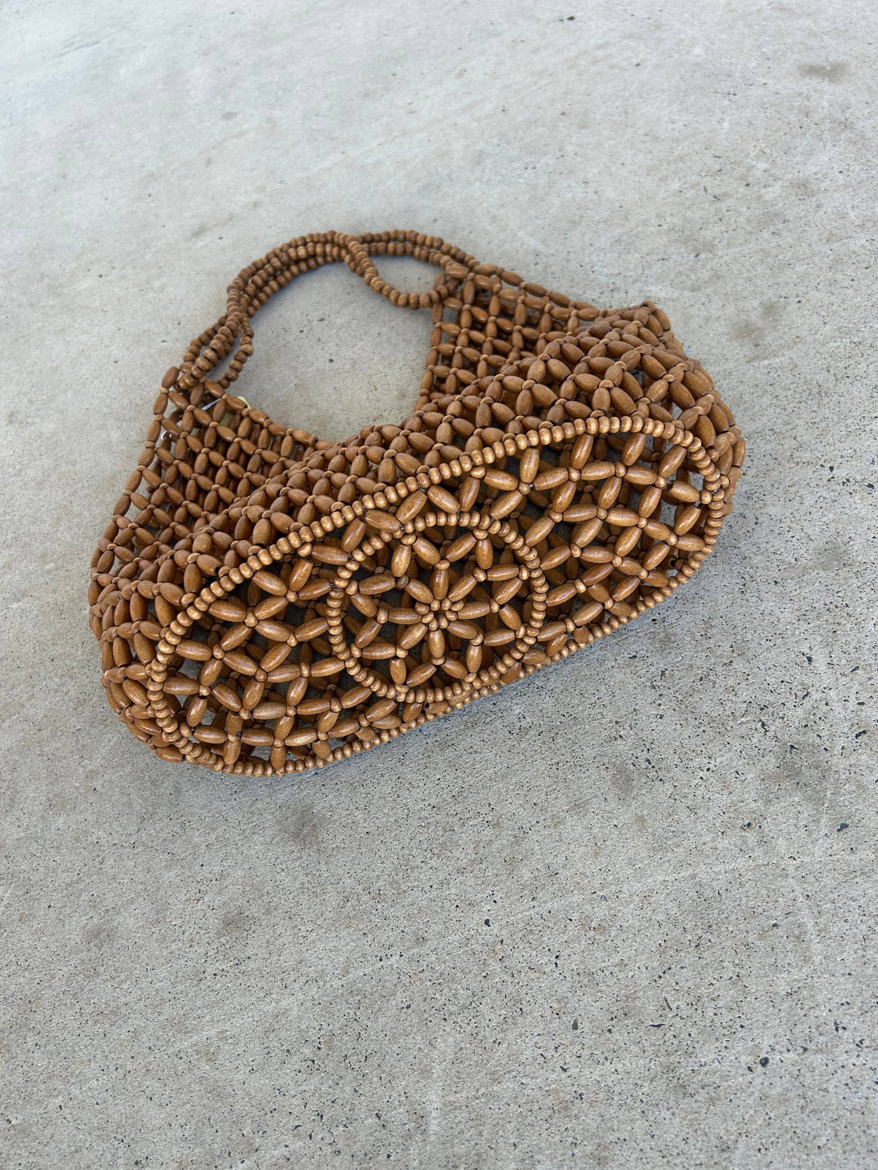 Aelia - Wholesale Shoulder Bag - Women's - The Capri Beaded Bag - Brown2