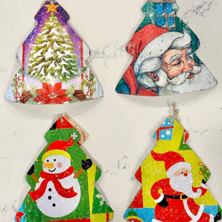 TTE Designs - Wholesale Ornament Set - Assorted Recycled Vintage Tin Christmas Ornaments