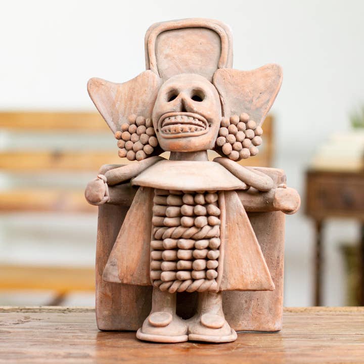 NOVICA - Wholesale Sculpture - Novica Handmade Mictlantecuhtli Terracotta Sculpture