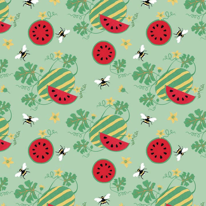 Papier cadeau motif pastèque pour la vente par LOU & LUCY PAPER GOODS