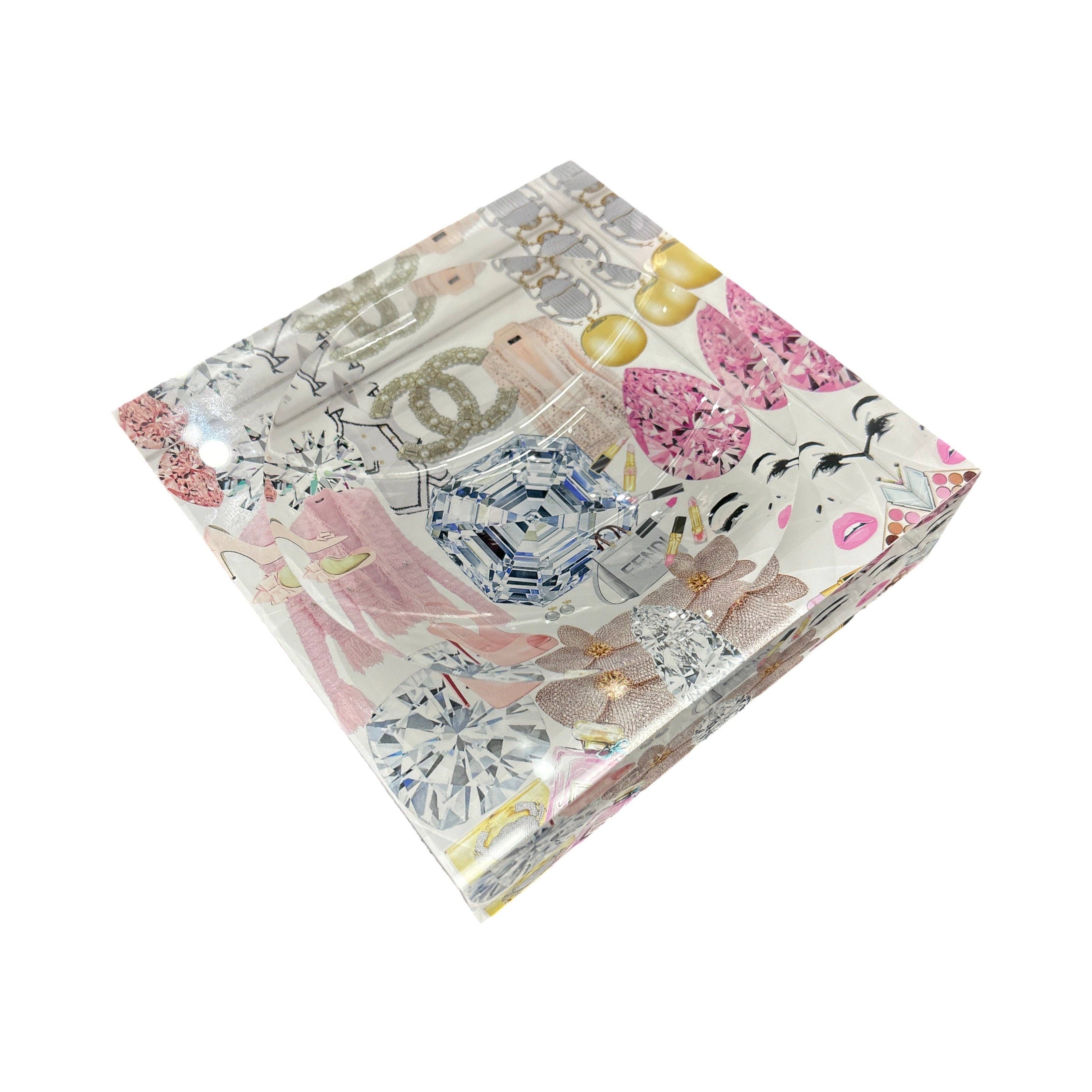 Nicolette Mayer Collection - Wholesale Decorative Plate/Dish/Bowl - Bougie Women Nuevo Pink White Acrylic Candy Catchall Dish2