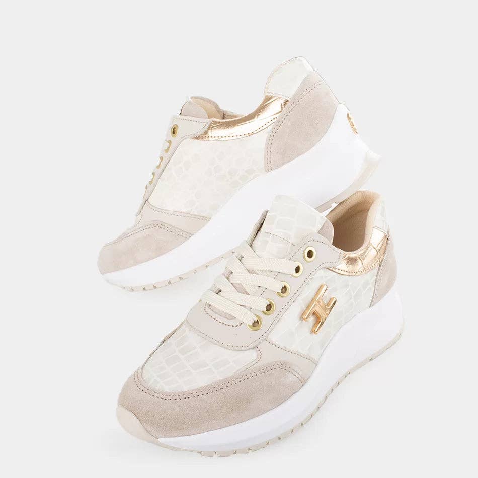 What a Shoes – wholesale Vardagssneakers - Dam – Golden snake sneakers i lack och mocka3