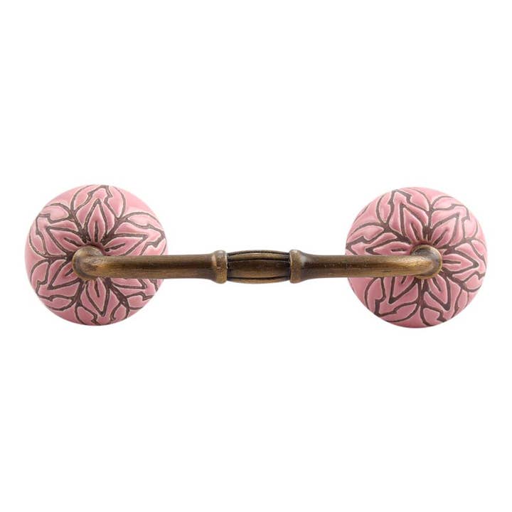 6 Piece Ceramic Pink Unique Kitchen Drawer Handle for wholesale by Daana Paani LLC