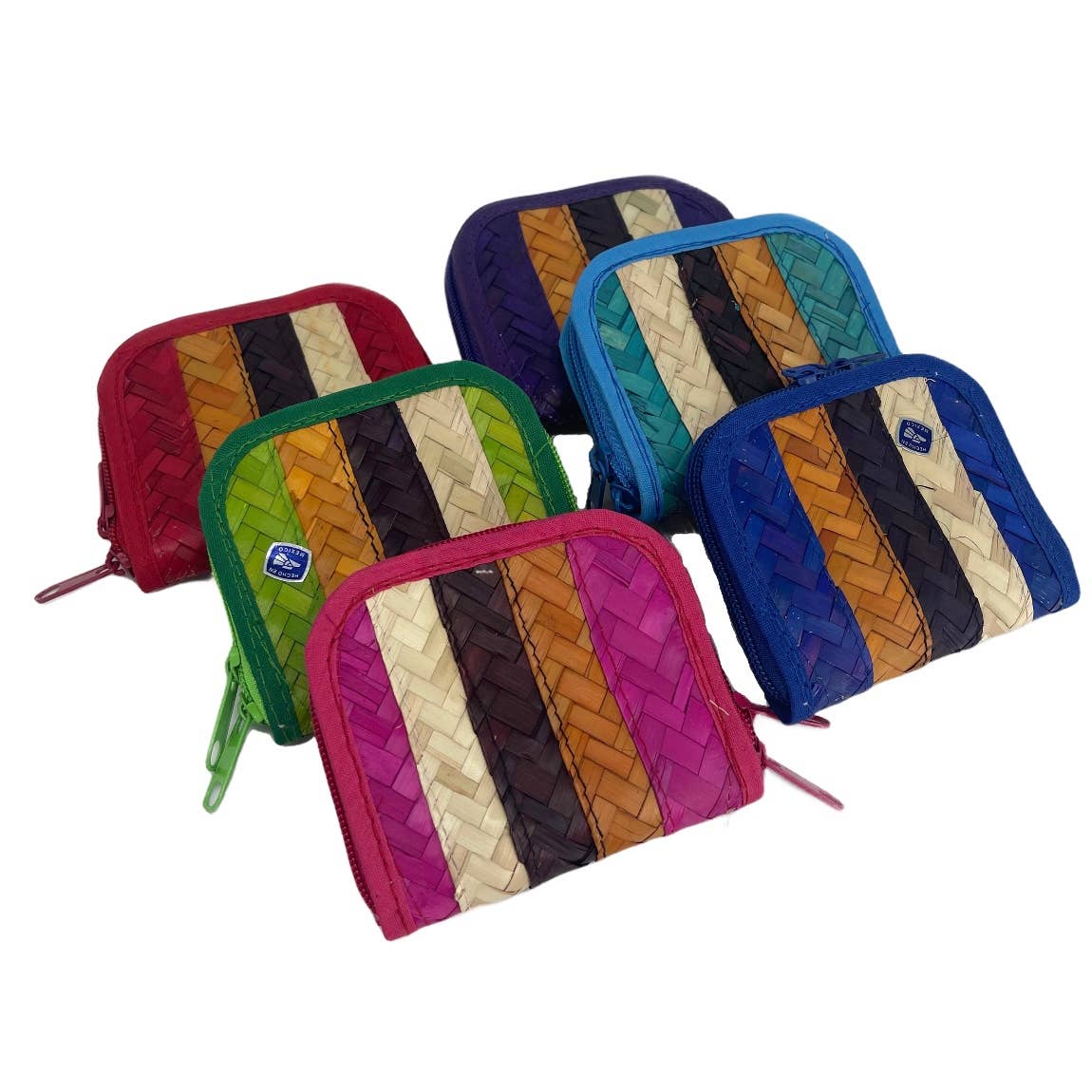 Fiesta McAllen LLC - Wholesale Coin Purse - Women's - Small Colorful Palm Woven Coin Pouch 0
