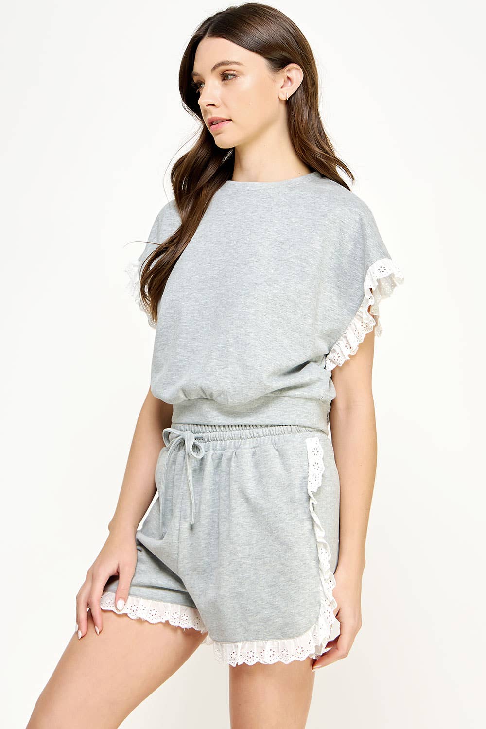 Strut & Bolt - Vente Haut en maille – femme - Haut en tricot à œillets et bordure en dentelle11