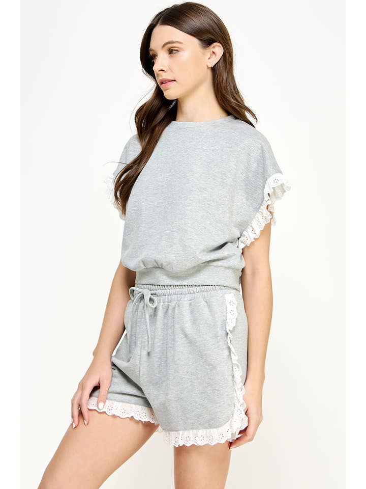 Strut & Bolt - Vente Haut en maille – femme - Haut en tricot à œillets et bordure en dentelle11