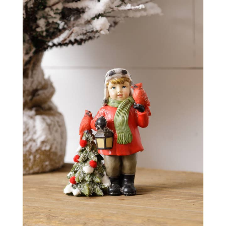 Audrey's Home & Gift - Wholesale Decorative Figurine - Resin Figurine - Boy with Lantern (PC)