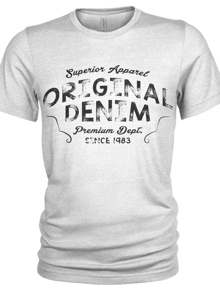 Union Made Raw Denim - Wholesale Screen Printed T-Shirt - Men's - Original Denim 100% Organic Cotton T Shirt for Men4