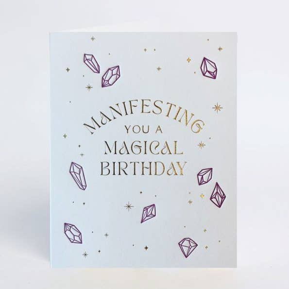 Elum Designs - Wholesale Birthday Card - Bday, Crystal Manifest Magic - Greeting Card