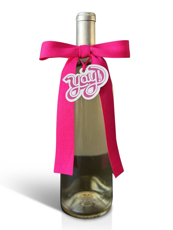 Flaschenbogen + Etikett - YAY Fuchsia für den Großhandel von Wrapido!