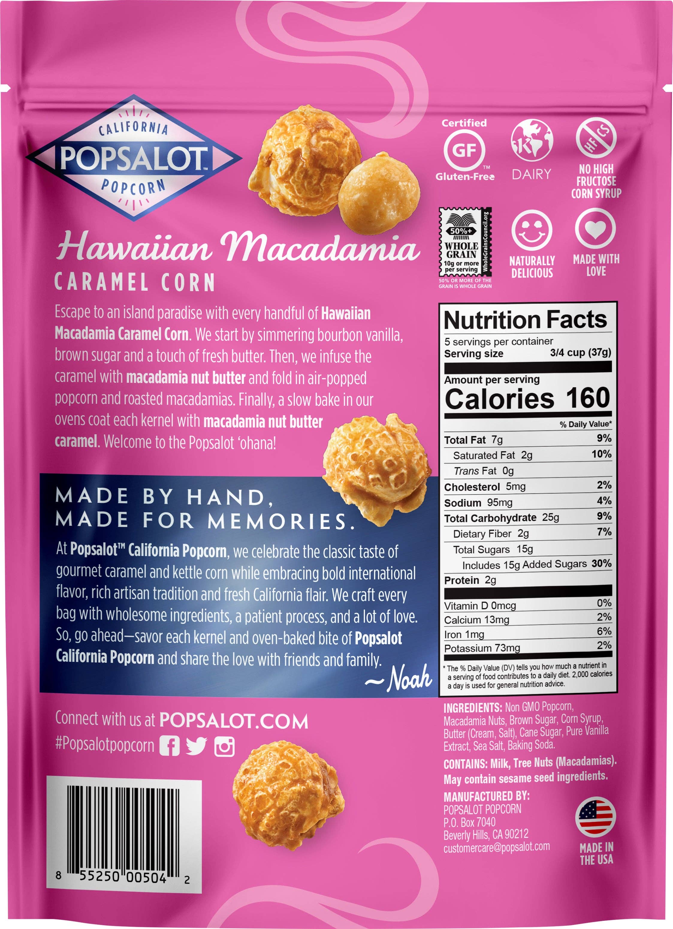 Popsalot Gourmet Popcorn - Wholesale Popcorn - Hawaiian Macadamia Caramel Popcorn1