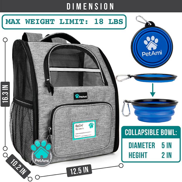 PetAmi - Wholesale Pet Carrier - Cat/Dog - Deluxe 2-Way Entry Pet Carrier Backpack49