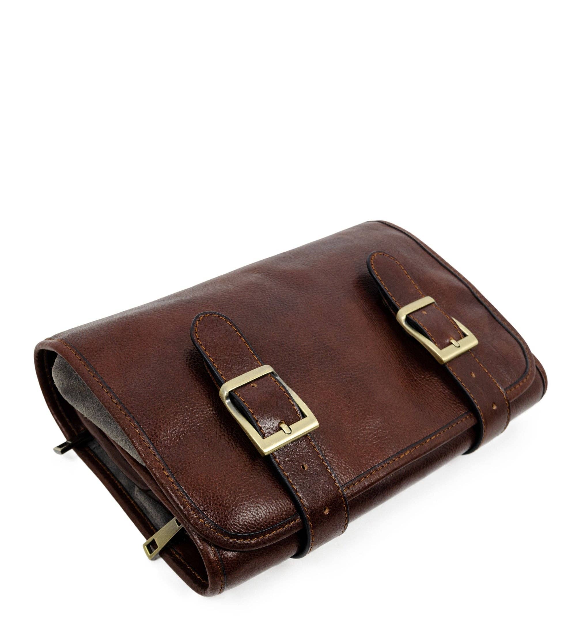 Black Leather Hanging Wash Bag Toiletry Bag - Dracula for wholesale on Faire4