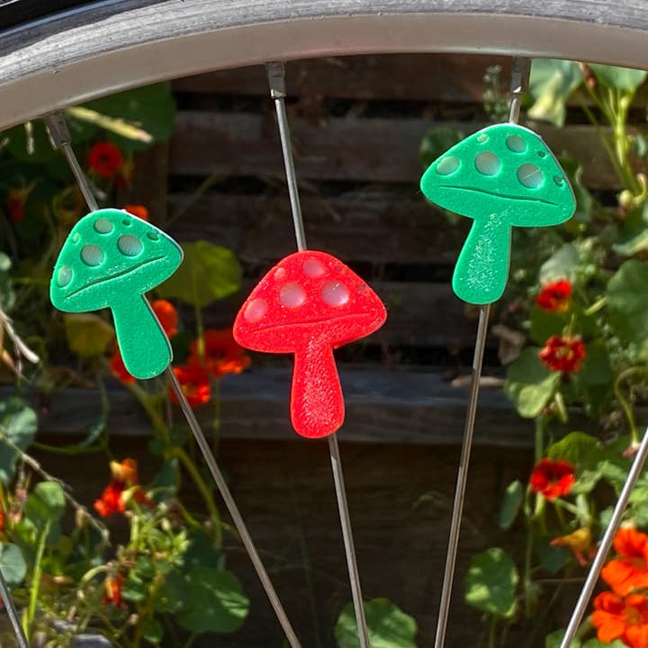 Mushroom Goblincore Bike Spoke Decorations Set of 6 for wholesale by Bikemoji