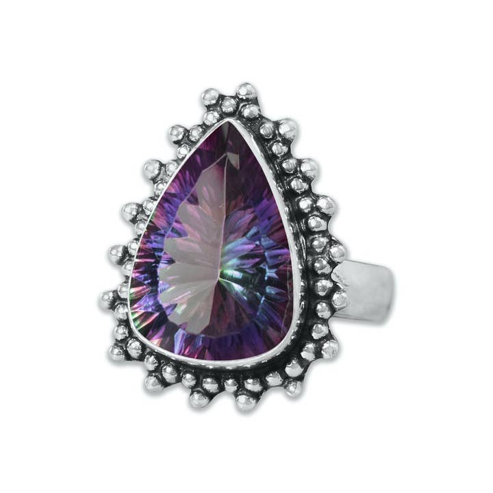 Handmade Jewels - Wholesale Cocktail/Statement Ring - Mystic Topaz Rings For Women Rainbow Mystic Topaz Crystal Handmade Rings Jewelry3