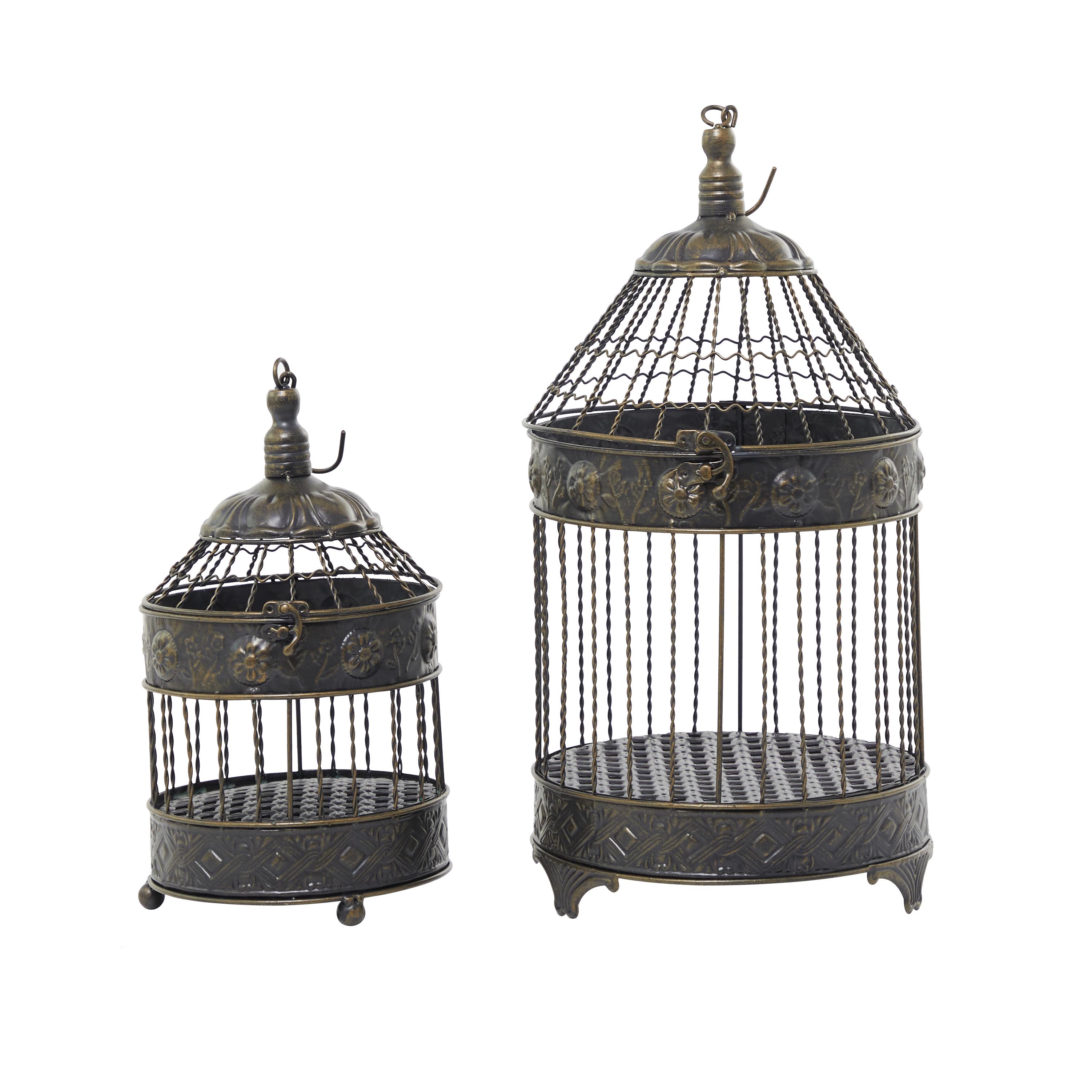 Import Corner – wholesale Decorative tabletop object – A-90533: METAL BIRDCAGE SET OF 2 24",16"H1