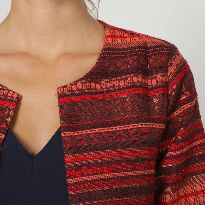 BanBat - Wholesale Jas - Dames - Ethnisch ontworpen korte jas met lange mouwen en voering5