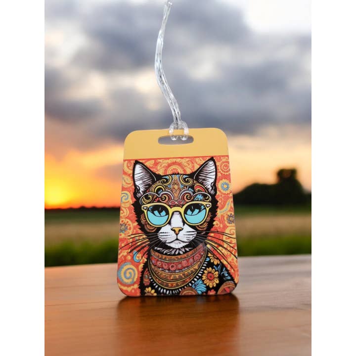 Etiqueta de equipaje Hippie Cat para venta al por mayor de Comfort Diva