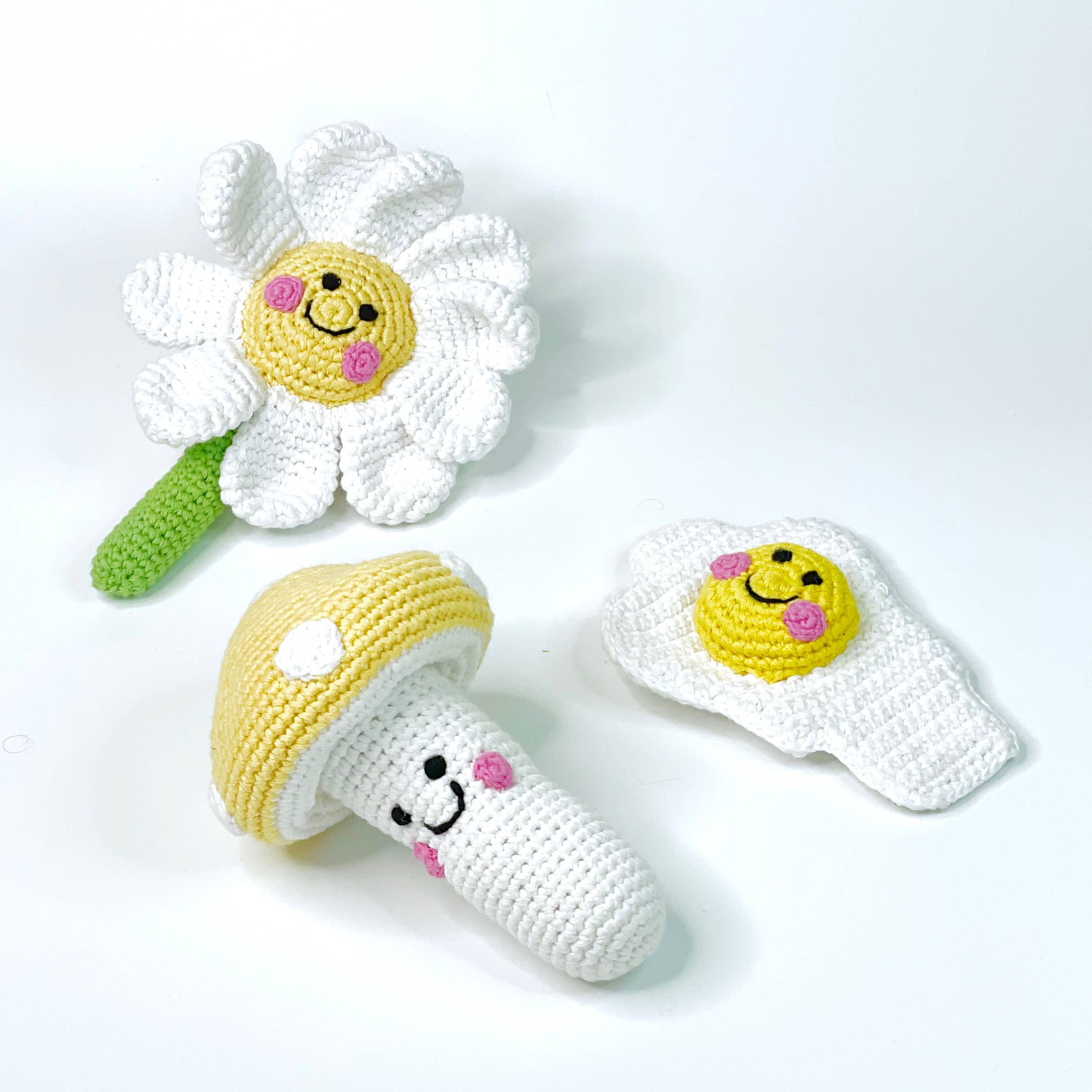 PebbleChild USA - Wholesale Handheld Rattle - Baby - Butter Yellow Mushroom Rattle – Handmade Organic Cotton Baby2