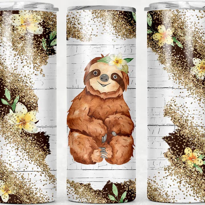 Golden Sloth Tumbler for wholesale by Cheyenne Customs