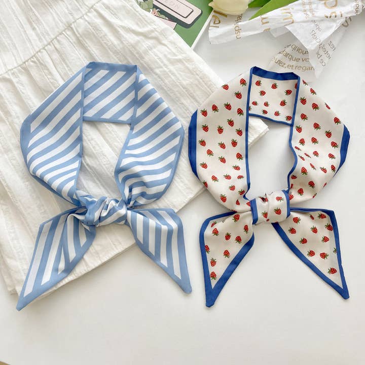 ACCITY - Wholesale Scarf - Women's - FRESH STRIPED LONG TIED SCARF_CWASC0705