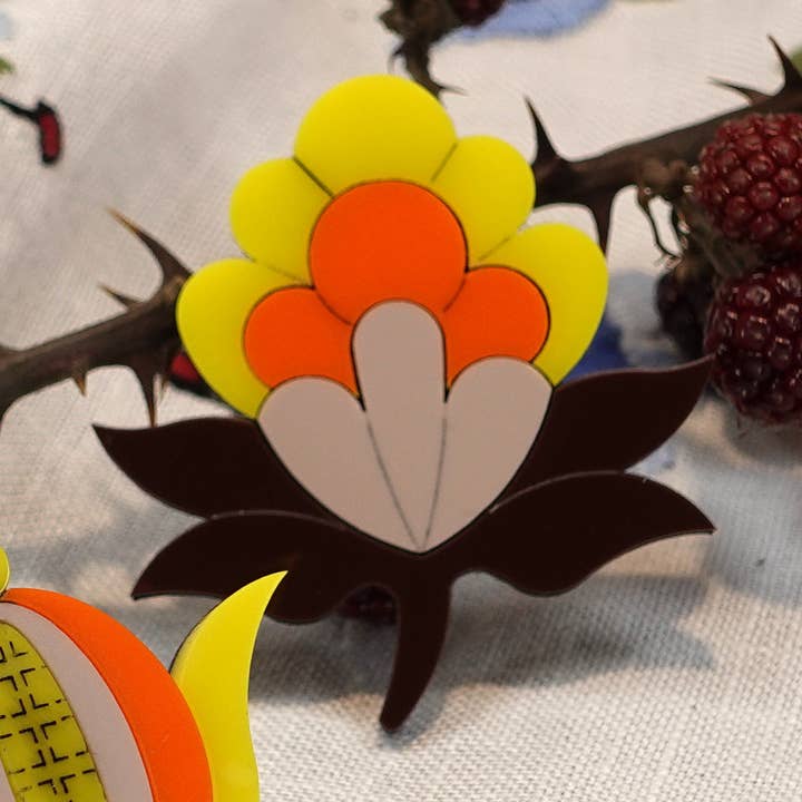 Alfinete de Tulipa Polaca Kaszuby Outono por atacado de MissJ Acrylic Couture