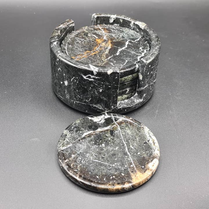 Gemstone Gifts Ltd. - Wholesale Onderzetters - Zwart marmer (onyx) theeonderzetter - set van 64