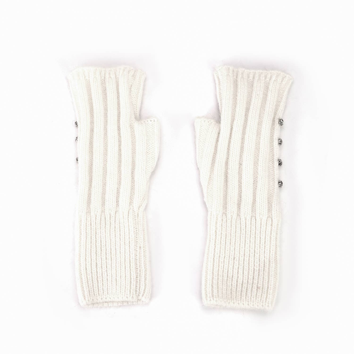 PEACH ACCESSORIES - Wholesale Gloves - Women's - Elegant Knitted Gloves with Rhinestone in Silver SD004-2 16