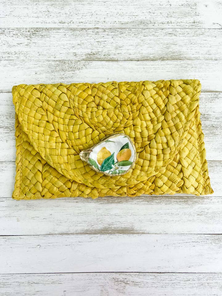 Lemon Oyster Shell Clutch for wholesale by Made on Maidstone