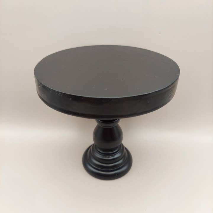 Crafty Wood Studios - Vente Rehausseur de bureau - Support en bois rustique sur piédestal de 12,7 cm de hauteur avec plateau rond de 12,7 cm1