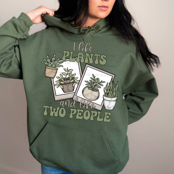 I Like Plants & Like Two People Crewneck for wholesale by Gabbie Co.