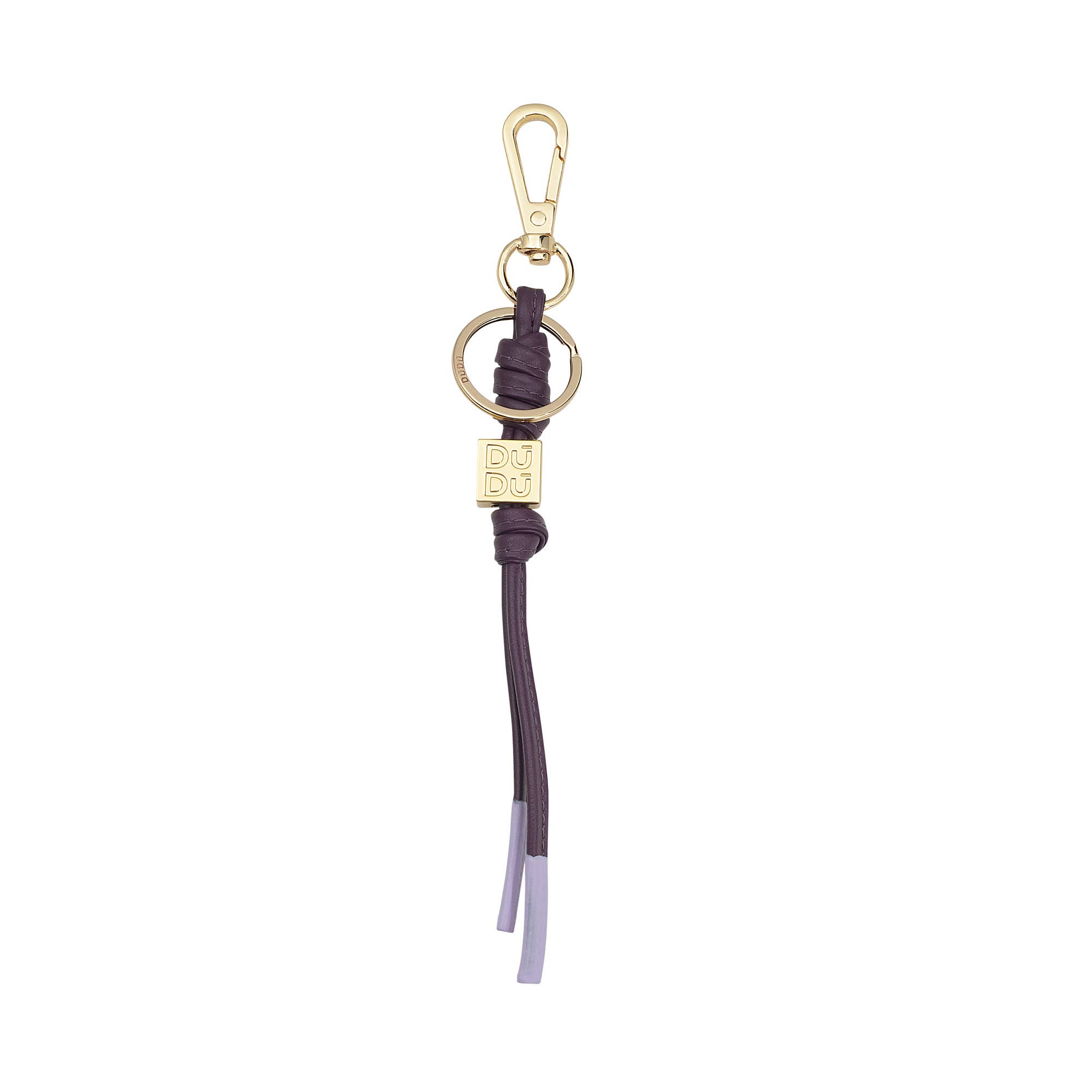 dudu - Venta al por mayor Llavero - Unisex - Llavero Dudu en cuero con anilla y mosquetón morado oscuro0